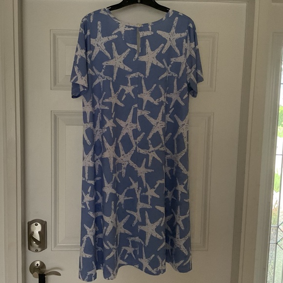 Blue Starfish Print Dress - Picture 4 of 7
